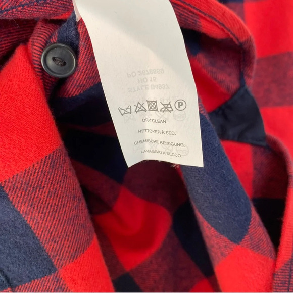 J.Crew Womens Top Sz XXS Buffalo Check Plaid Red Blue Flannel 1/2 zip B4937 * - Picture 5 of 16